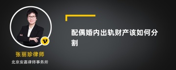 配偶婚内出轨财产该如何分割