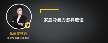 家庭冷暴力怎样取证