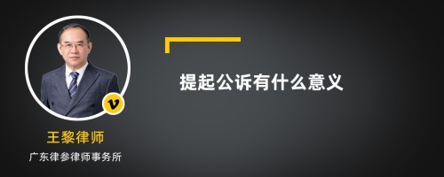 提起公诉有什么意义