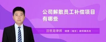 公司解散员工补偿项目有哪些