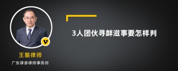 3人团伙寻衅滋事要怎样判