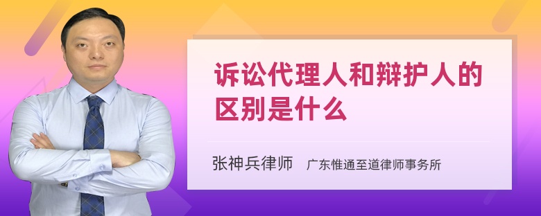 诉讼代理人和辩护人的区别是什么