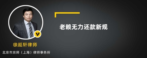 老赖无力还款新规