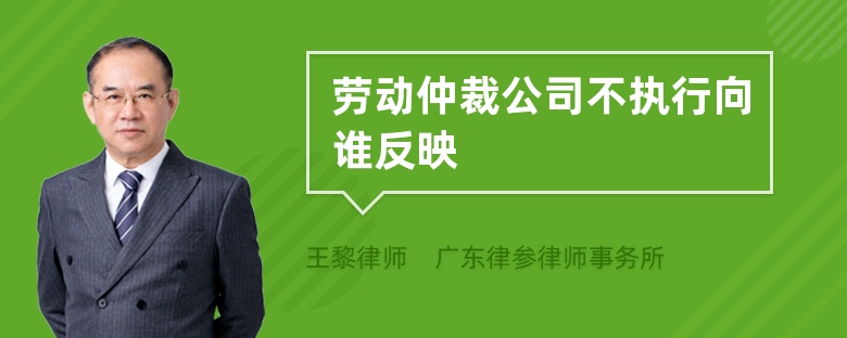 劳动仲裁公司不执行向谁反映