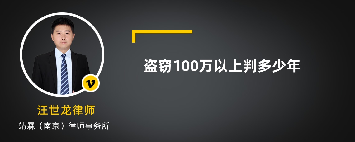 盗窃100万以上判多少年