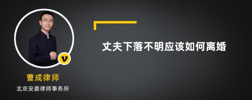 丈夫下落不明应该如何离婚