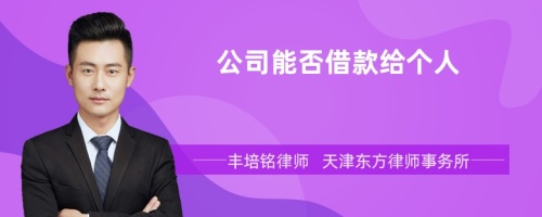 公司能否借款给个人