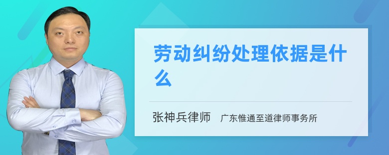 劳动纠纷处理依据是什么