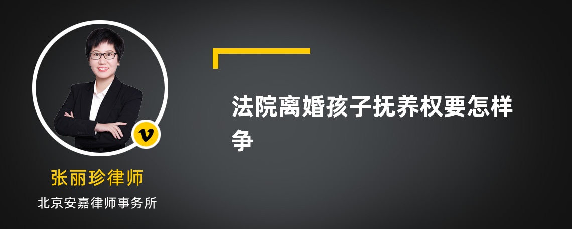 法院离婚孩子抚养权要怎样争