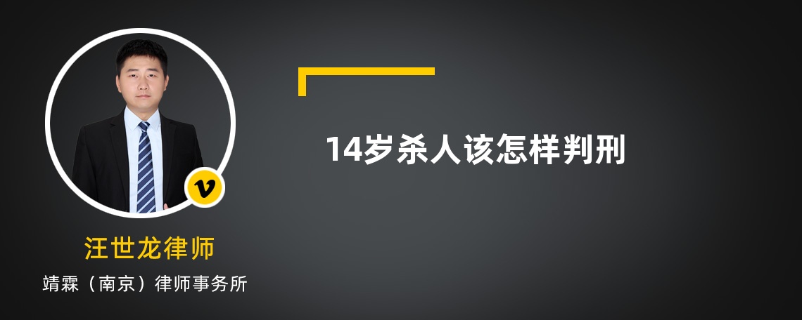 14岁杀人该怎样判刑