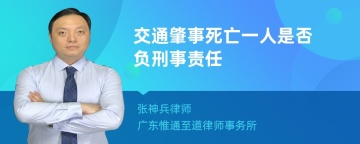 交通肇事死亡一人是否负刑事责任