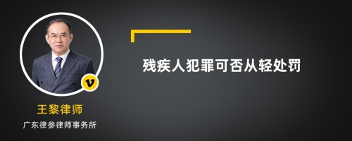 残疾人犯罪可否从轻处罚