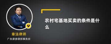 农村宅基地买卖的条件是什么