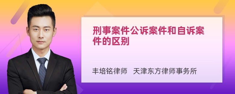 刑事案件公诉案件和自诉案件的区别