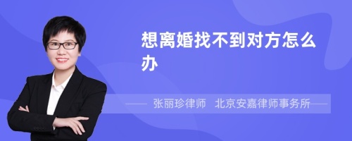 想离婚找不到对方怎么办