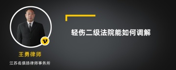 轻伤二级法院能如何调解