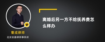 离婚后另一方不给抚养费怎么样办