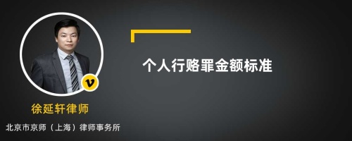 个人行赂罪金额标准