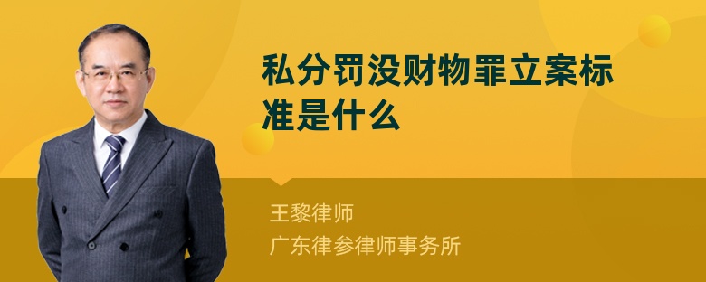 私分罚没财物罪立案标准是什么