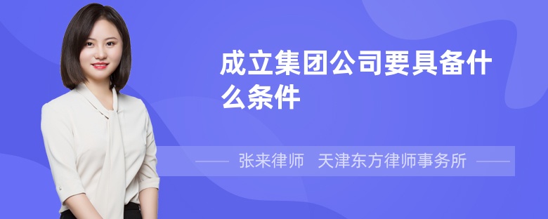 成立集团公司要具备什么条件