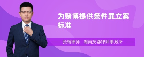 为赌博提供条件罪立案标准