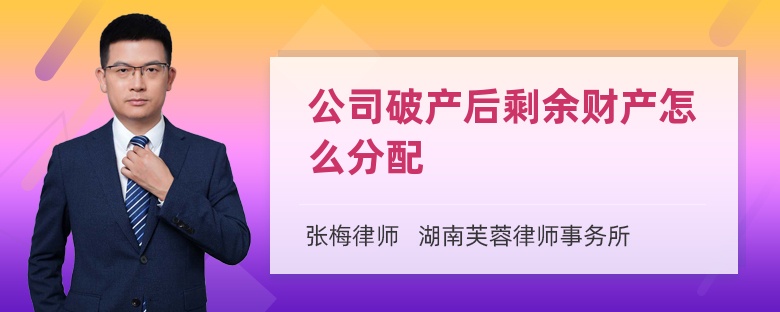 公司破产后剩余财产怎么分配