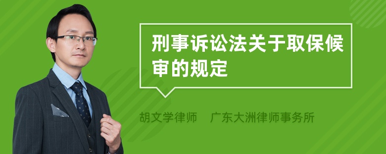 刑事诉讼法关于取保候审的规定