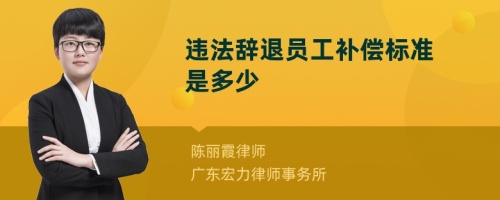 违法辞退员工补偿标准是多少