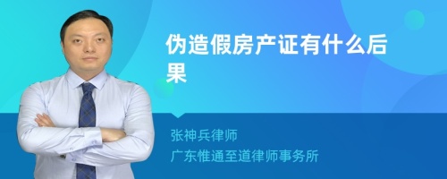 伪造假房产证有什么后果