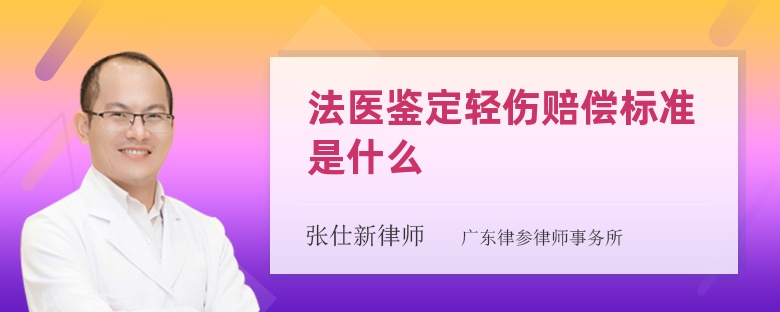 法医鉴定轻伤赔偿标准是什么