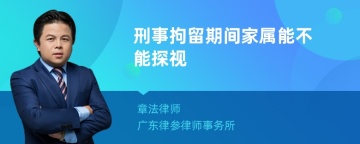 刑事拘留期间家属能不能探视