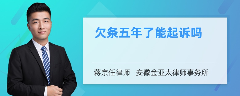 欠条五年了能起诉吗