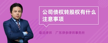 公司债权转股权有什么注意事项