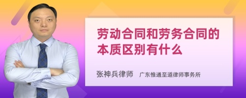 劳动合同和劳务合同的本质区别有什么