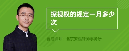 探视权的规定一月多少次