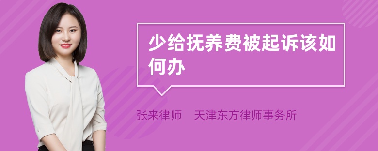 少给抚养费被起诉该如何办