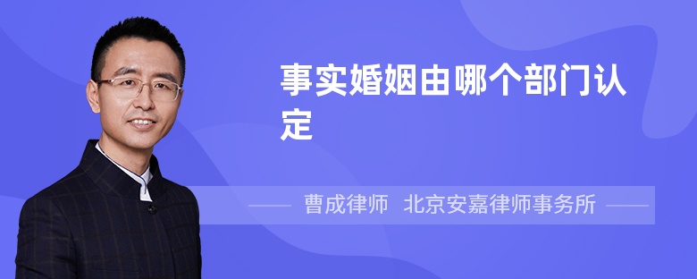 事实婚姻由哪个部门认定