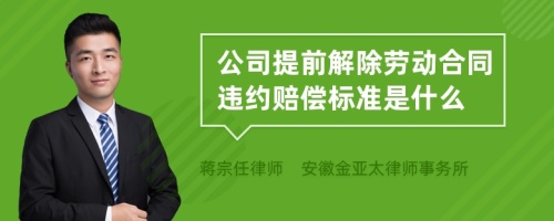 公司提前解除劳动合同违约赔偿标准是什么