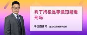 判了拘役是等通知能缓刑吗