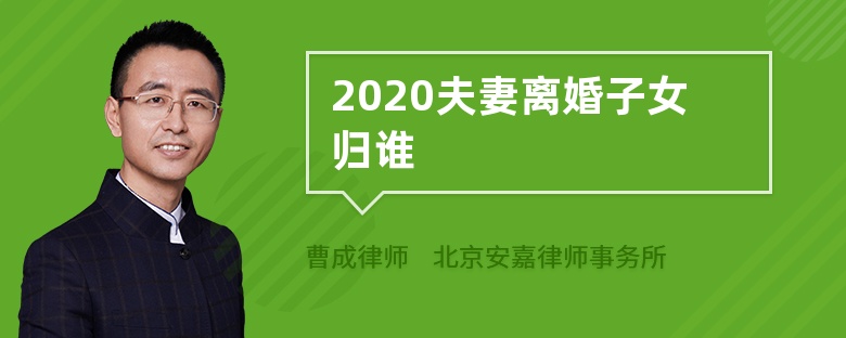 2020夫妻离婚子女归谁