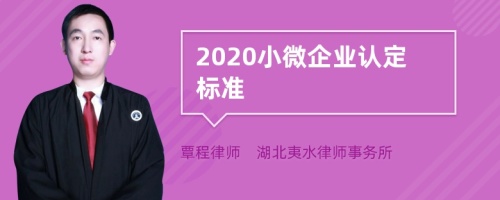 2020小微企业认定标准