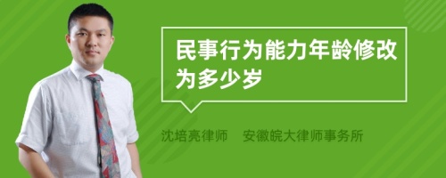 民事行为能力年龄修改为多少岁