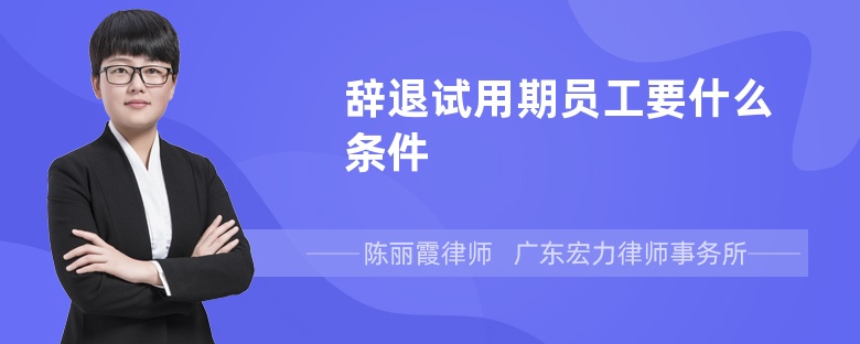 辞退试用期员工要什么条件