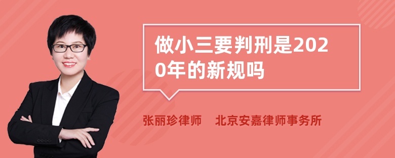 做小三要判刑是2020年的新规吗