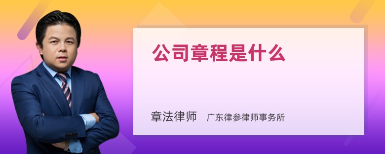 公司章程是什么