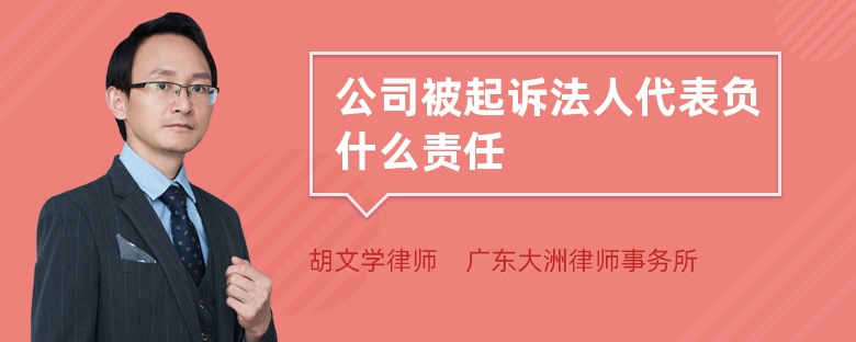 公司被起诉法人代表负什么责任