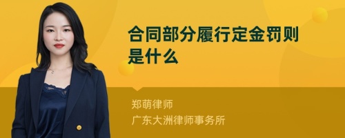 合同部分履行定金罚则是什么