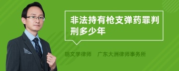 非法持有枪支弹药罪判刑多少年