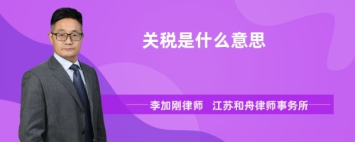 关税是什么意思