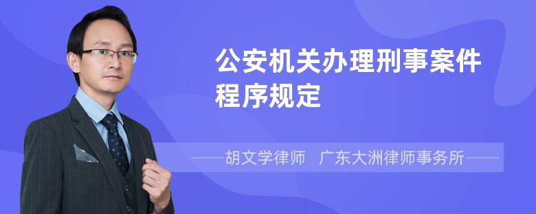 公安机关办理刑事案件程序规定